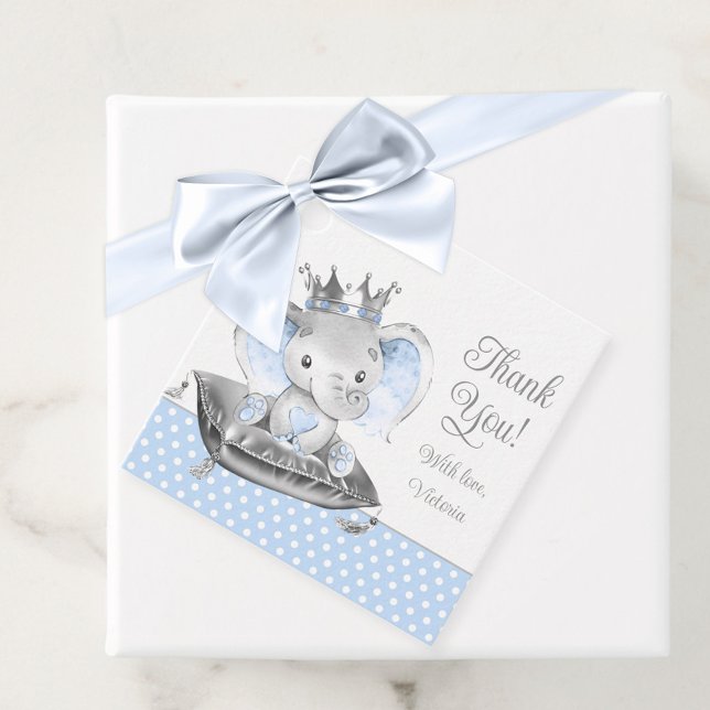 Elephant Prince Baby Shower Favour Tags (Creator Uploaded)