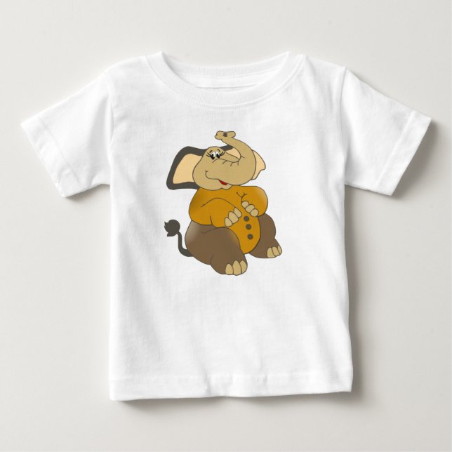 Elephant Print Infant Long Sleeve Baby T-Shirt (Front)