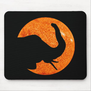 Elephant Profile Solar Eclipse Mouse Pad
