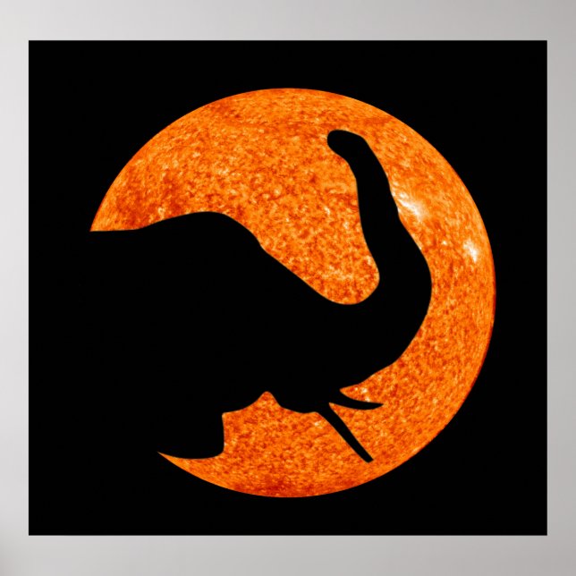 Elephant Profile Solar Eclipse Poster (Front)