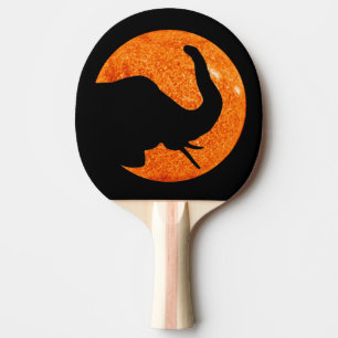 Elephant Profile Solar Eclipse Shadow Ping Pong Paddle