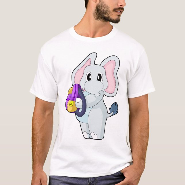 Elephant Pupil Backpack School T-Shirt (Front)