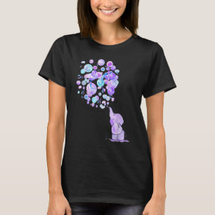 Elephant Purple Blue Balloons Rheumatoid Arthritis T-Shirt