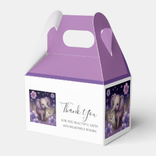 Elephant Purple flowers Birthday  Favour Box