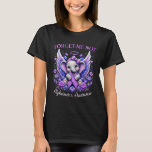 Elephant Purple Ribbon Forget Me Not Alzheimer’s A T-Shirt