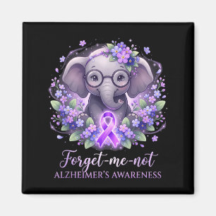 Elephant purple ribbon forget not alzheimer’s magnet