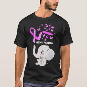 Elephant Purpleln Balloons Overdose Awareness Supp T-Shirt