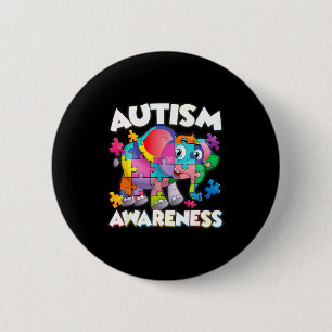 Elephant puzzle piece autism awareness month boys 6 cm round badge