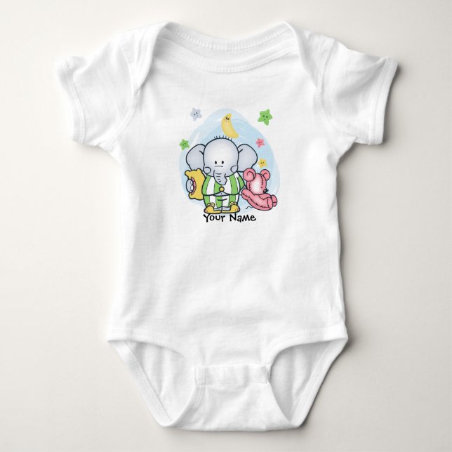 Elephant Pyjamas Baby Bodysuit (Front)