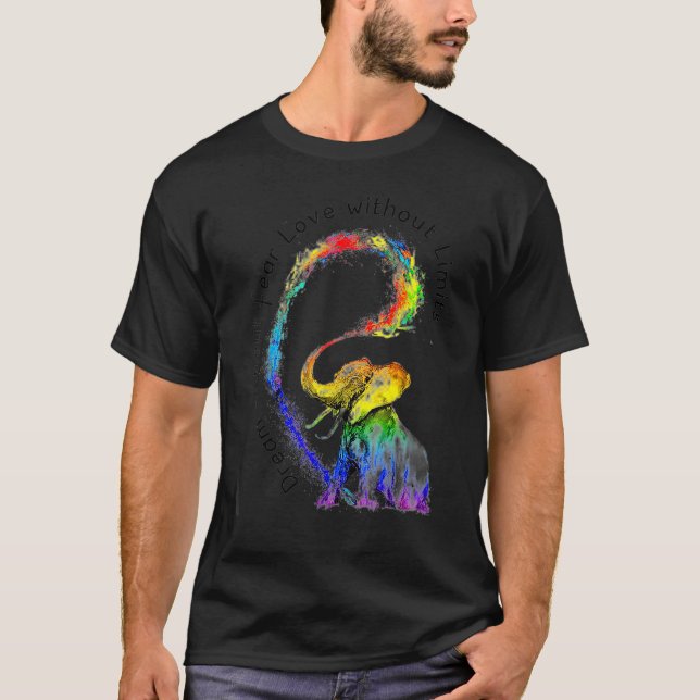 Elephant Rainbow Lgbtq Awareness Gay Pride For Men T-Shirt (Front)