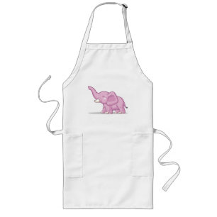 Elephant Raising Its Trunk Long Apron