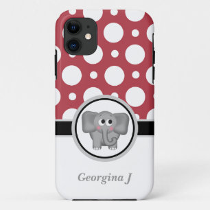 Elephant Red & White Polka Dot iPhone 5 Case