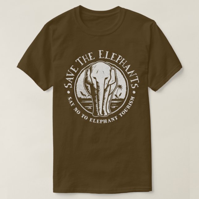 Elephant Rescue Save the Elephants Say No To Eleph T-Shirt (Design Front)