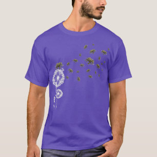 Elephant Retro Flower Puff Ball Dandelion T-Shirt