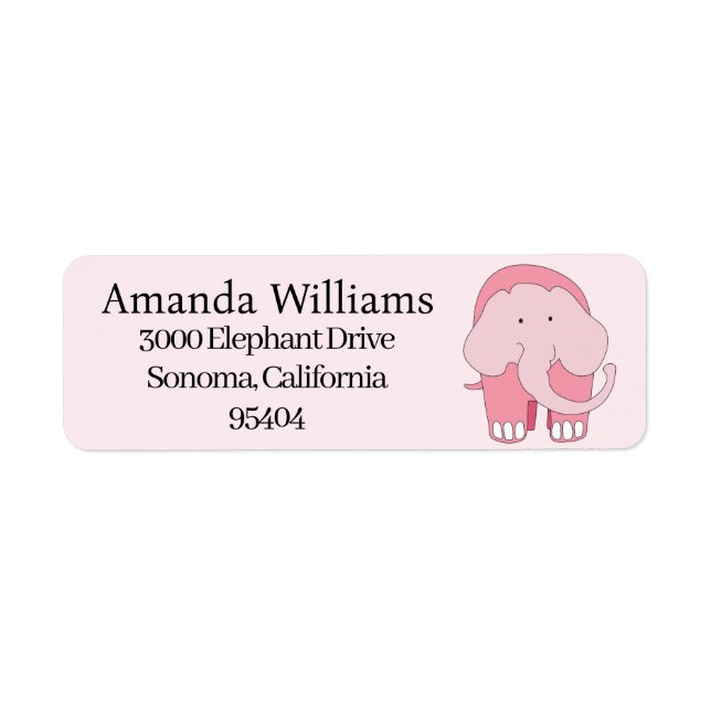Elephant Return Address Label (Front)