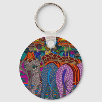 'Elephant Ride' original art products by Gwolly Key Ring