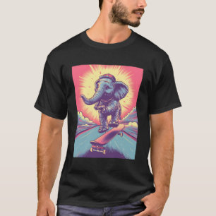 Elephant Riding Skateboard Skateboarder Skater Ska T-Shirt