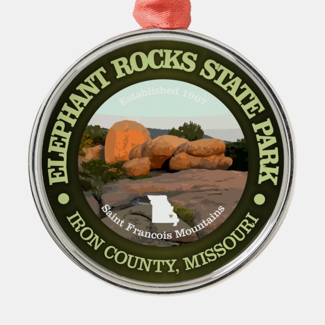 Elephant Rocks SP Metal Tree Decoration (Front)