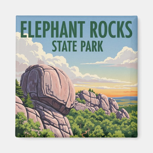 Elephant Rocks State Park Missouri Travel Magnet (Front)