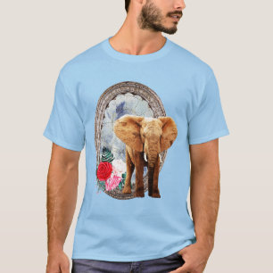 Elephant, Roses, And Frame T-Shirt
