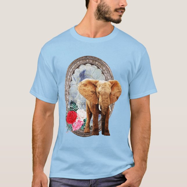 Elephant, Roses, And Frame T-Shirt (Front)