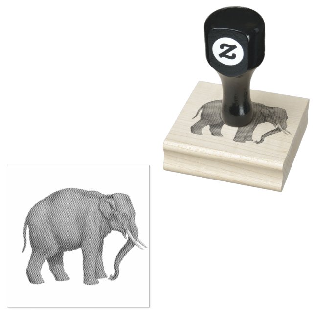 Elephant Safari Animals Rubber Stamp (Stamped)