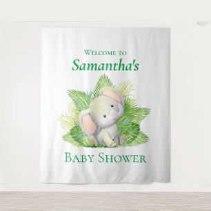 Elephant Safari baby Shower Backdrop Tapestry