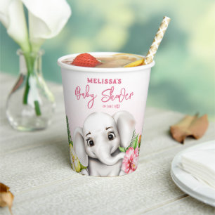 Elephant Safari Baby Shower Paper Cups