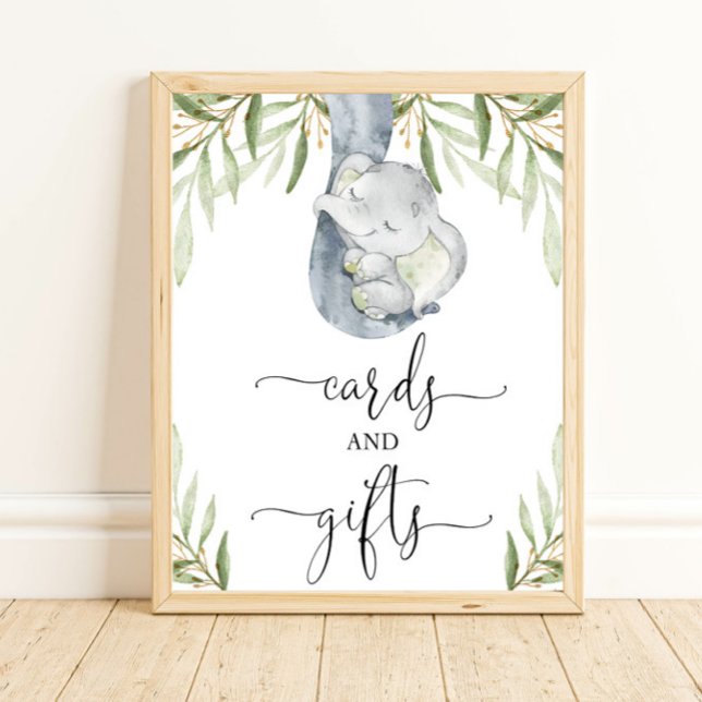 Elephant safari cards and gifts baby shower sign (Creator Uploaded)
