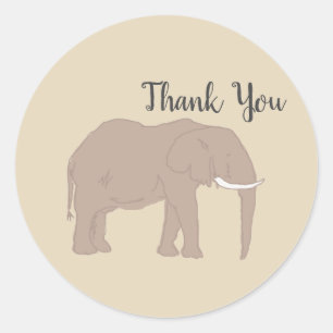 Elephant Safari Party Thank You Stickers