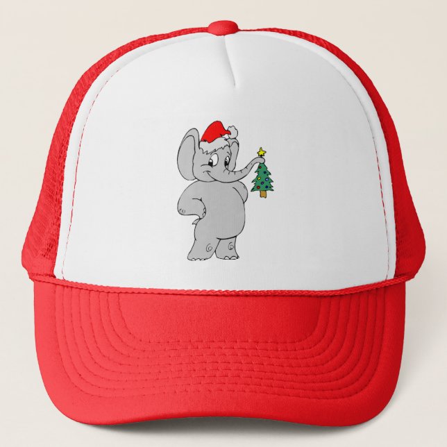 Elephant (Santa Hat) Trucker Hat (Front)