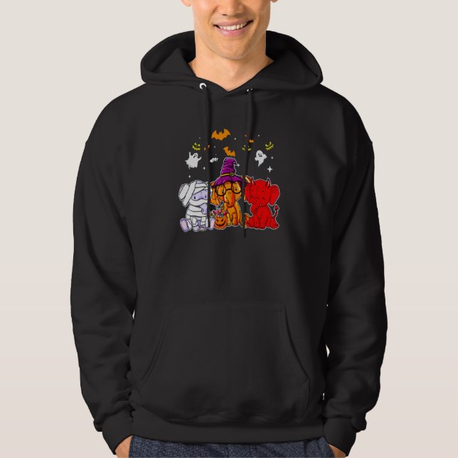 Elephant Scare And Cute Elephant Hoodie (Front)