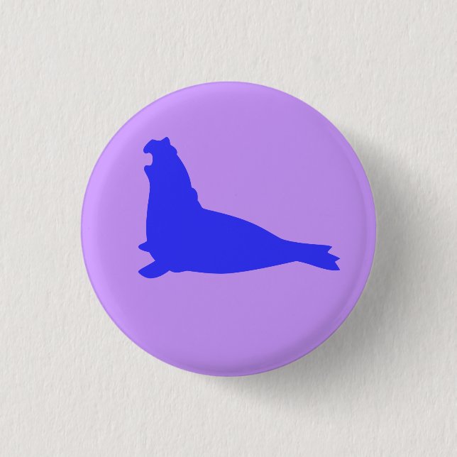 Elephant Seal Button Blue (Front)