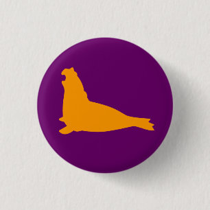 Elephant Seal Button Gold Purple