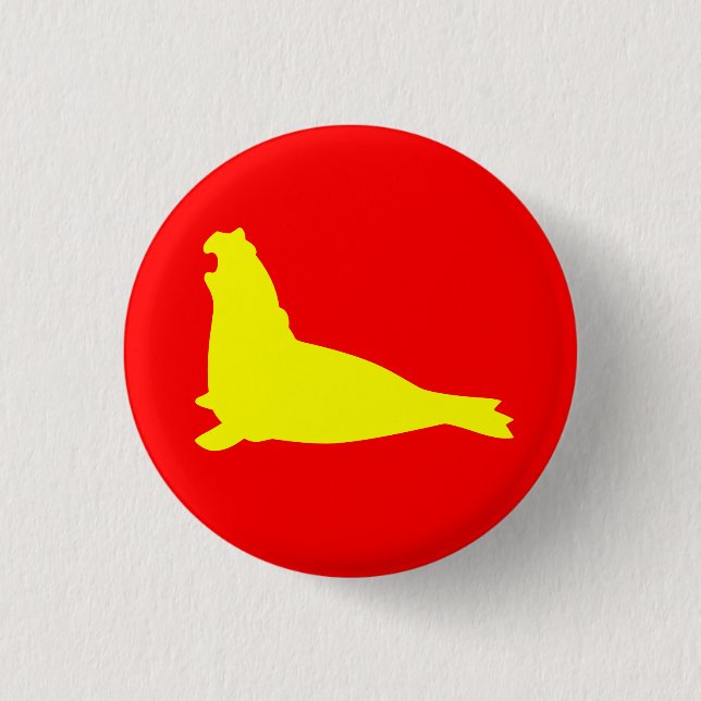 Elephant Seal Button Yellow Red (Front)
