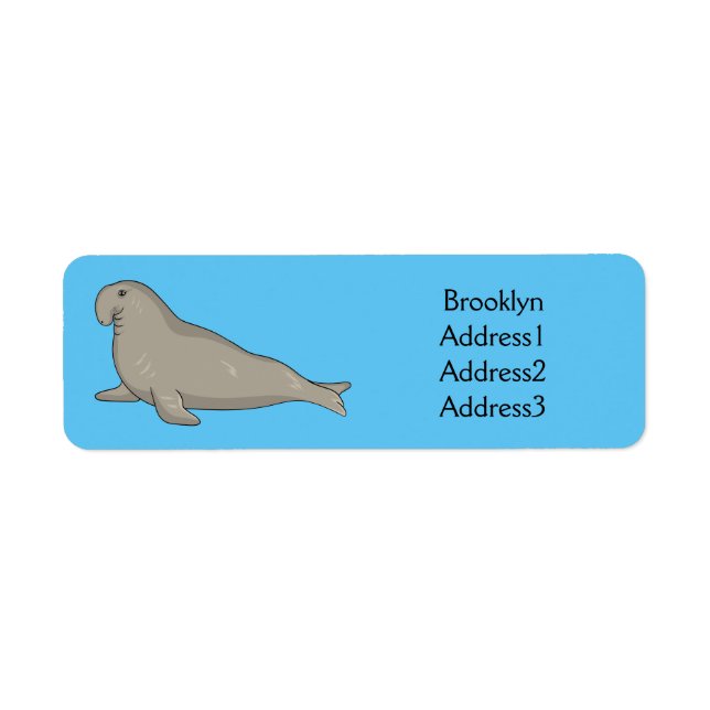 Elephant seal cartoon illustration (Front)