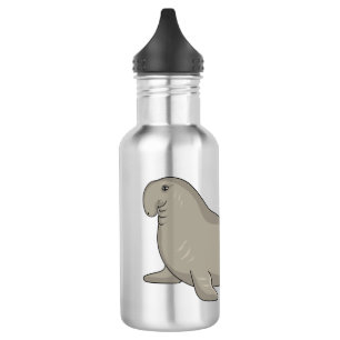 Elephant seal cartoon illustration 532 ml water bottle