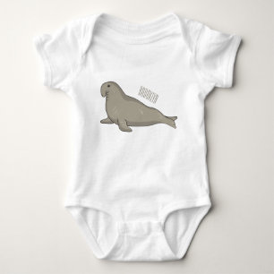 Elephant seal cartoon illustration baby bodysuit