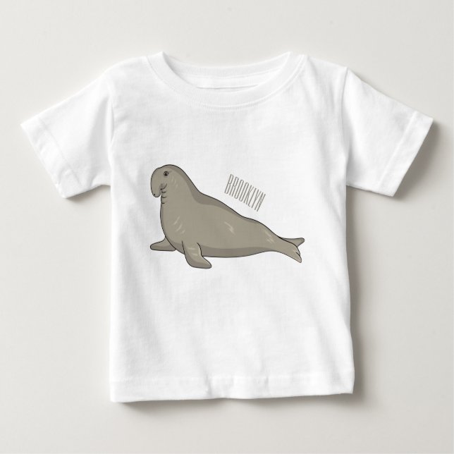 Elephant seal cartoon illustration baby T-Shirt (Front)