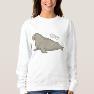 Elephant seal cartoon illustration  sweatshirt