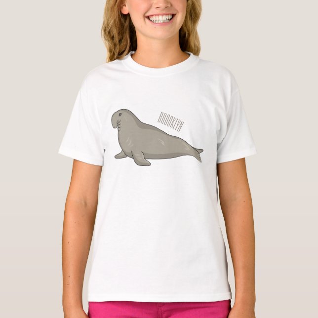 Elephant seal cartoon illustration T-Shirt (Front)