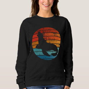 Elephant Seal Sunset Retro Vintage Sweatshirt