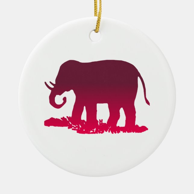 Elephant Shape Ceramic Tree Decoration (Front)