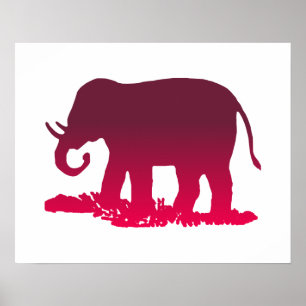 Elephant Shape Poster
