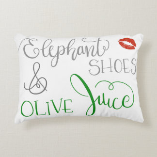 Elephant Shoes and Olive Juice Accent Pillow