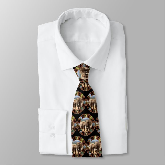 Elephant Siblings Africa Circle Neck Tie (Tied)