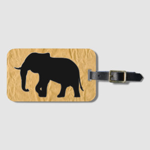 Elephant Silhouette black + your ideas Luggage Tag