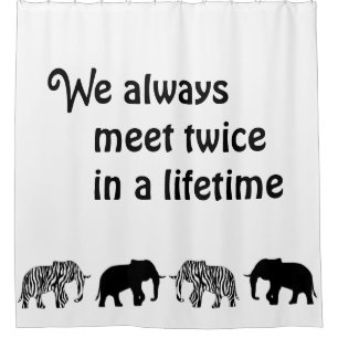 Elephant Silhouette black & zebra stripes Shower Curtain