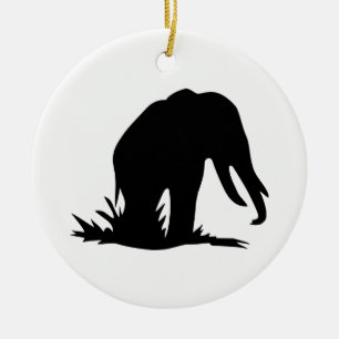 Elephant Silhouette Ceramic Tree Decoration