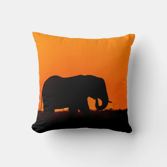 Elephant Silhouette Cushion (Front)